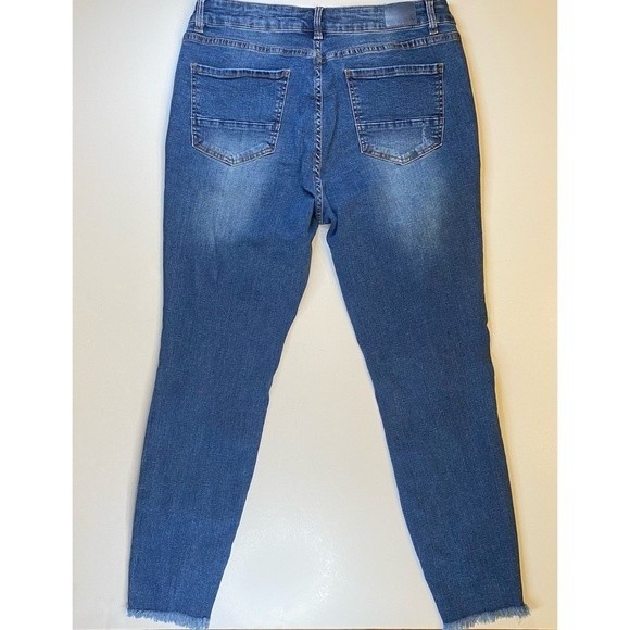 Resfeber Los Angeles Boyfriend Distressed Sz 16 Denim Blue Jeans Raw Hem Casual - Picture 2 of 7